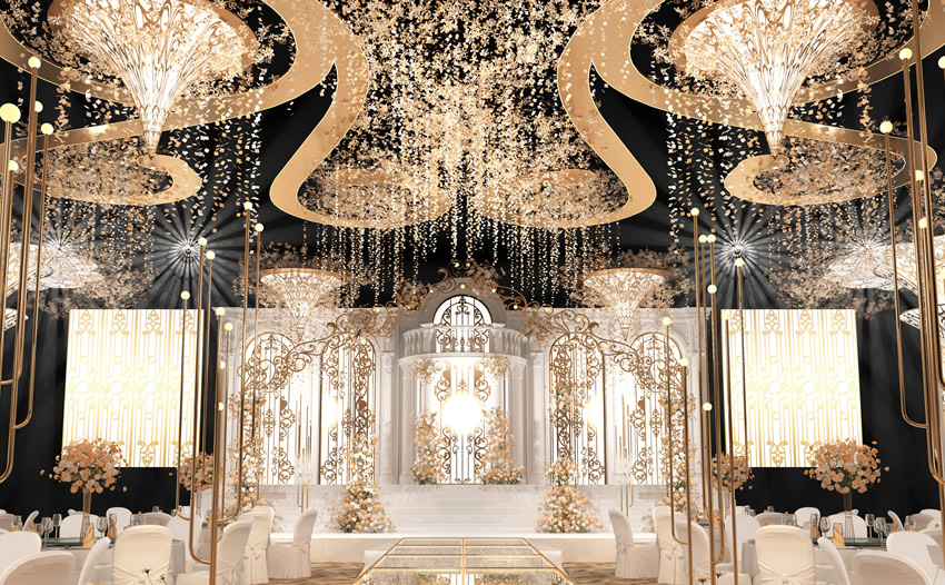 市中花木兰喜事汇金色大厅效果展示